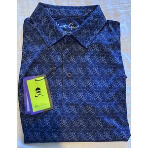 NWT Robert Graham Clubhouse Golf Polo Shirt Mens Small Iron Skull Print $128